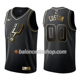 Camiseta Hombre NBA San Antonio Spurs Personalizadas Nike Negro Golden Edition Swingman